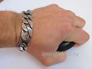 Массивный серебряный мужской браслет